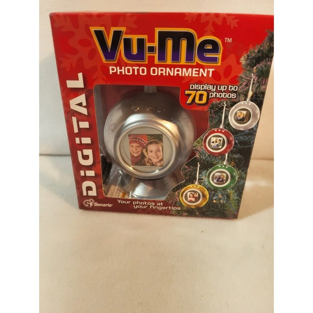 Vu-Me Photo Ornament Display Up To 70 Pics 1.5' LCD Screen USB Cable